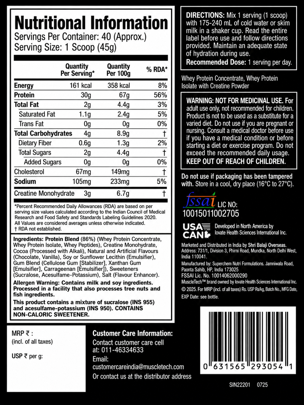 MuscleTech Nitro-Tech Whey Protein – Milk Chocolate