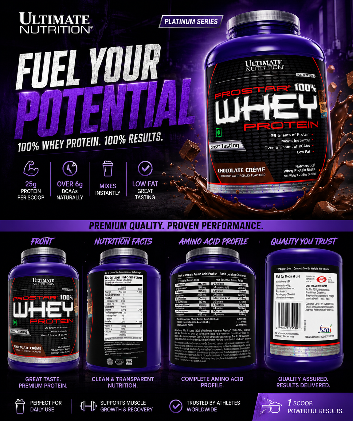 Ultimate Nutrition Prostar 100% Whey Protein – Chocolate Crème