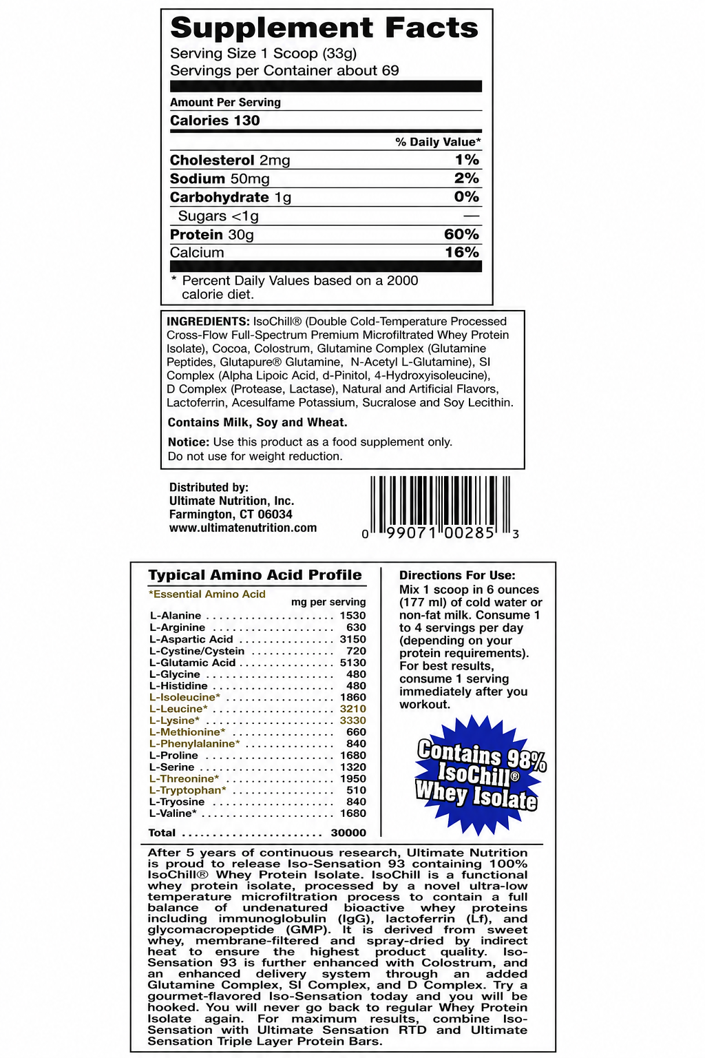 Ultimate Nutrition ISO Sensation – Chocolate Fudge