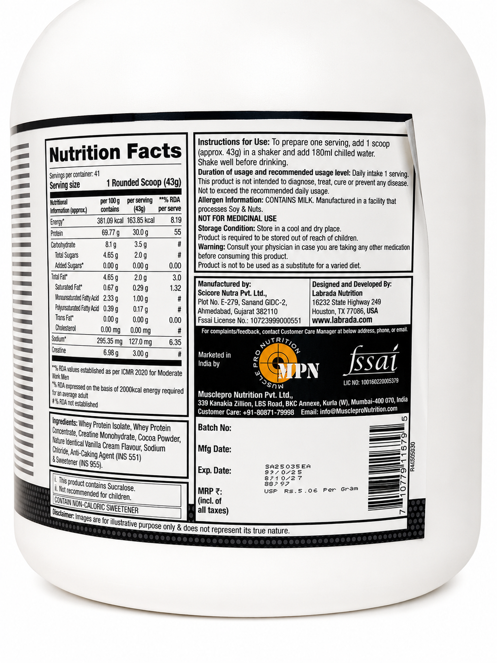 Labrada Turbo Whey Protein- Chocolate