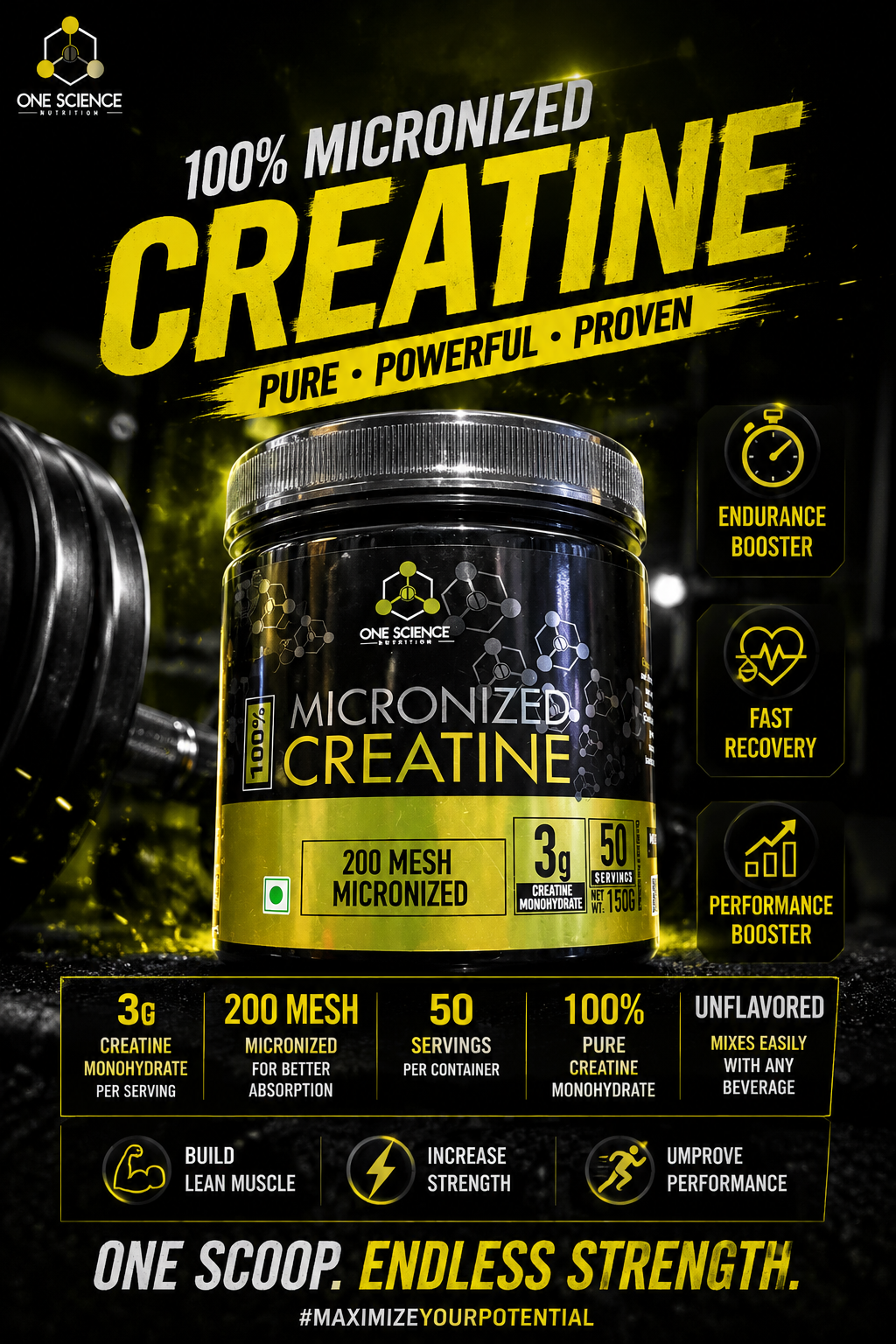 One Science Micronized Creatine Monohydrate
