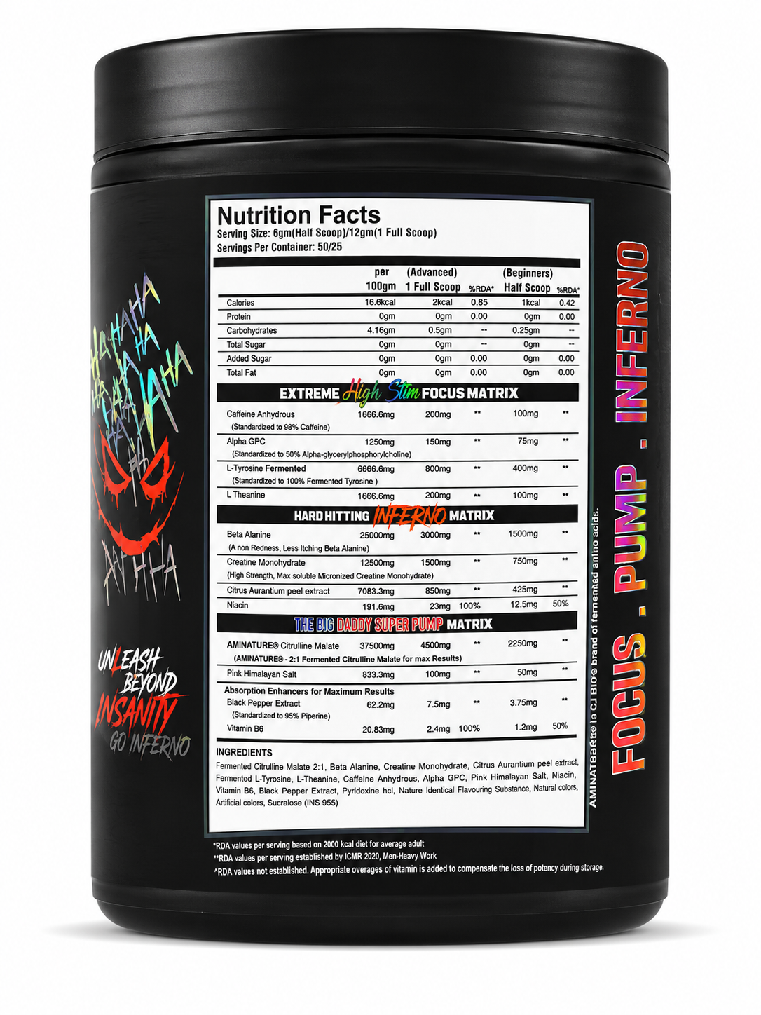 Black Beast Preworkout Big Daddy Inferno, psychopath punch