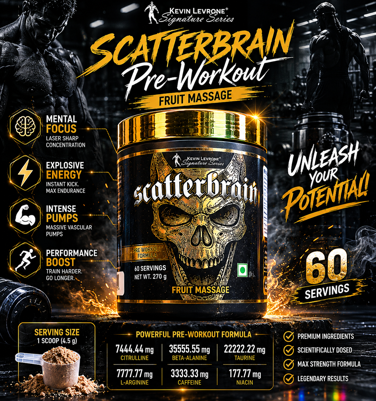 Kevin Levrone Scatterbrain Pre-Workout - Fruit Massage