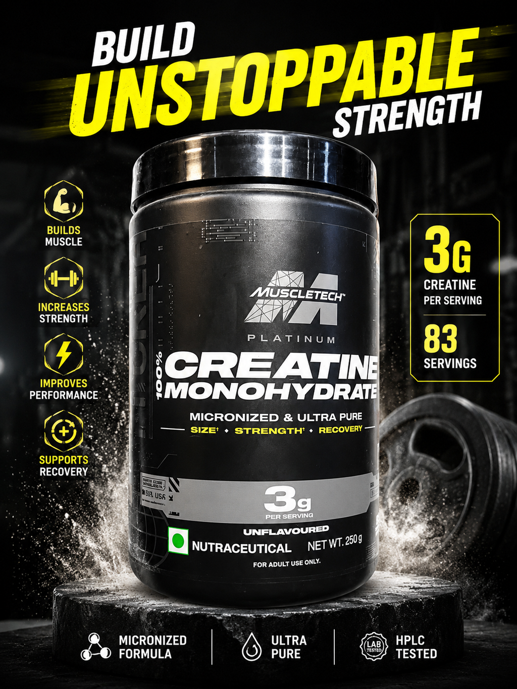 Muscletech Platinum 100% Creatine Monohydrate